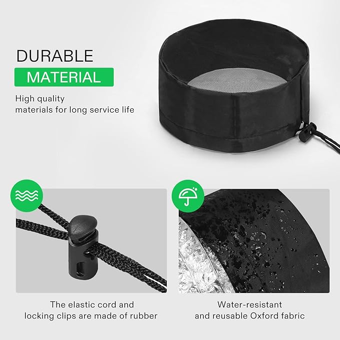 VIVOSUN 2-Pcs Grow Tent Vent Cover, 4"/6"/8" Duct Filter Vent Cover with Elastic Band and Fixed Buckle for Plant Grow Tent Vent, 4inches, 2pcs/Pack