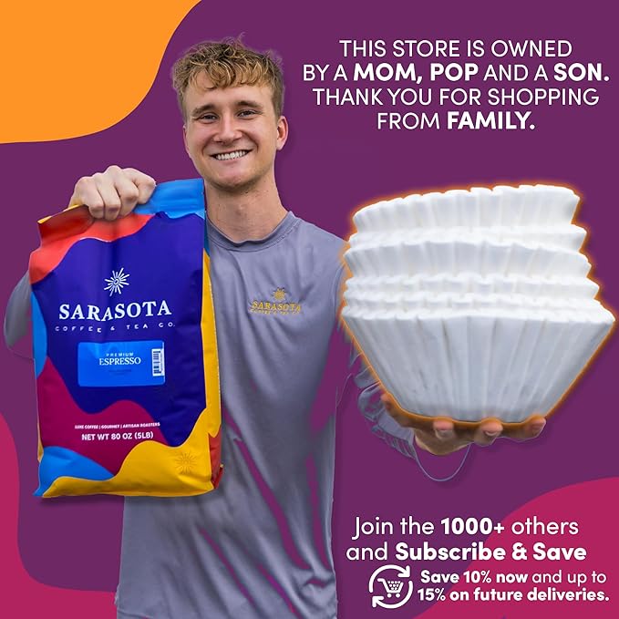 Extra Large Coffee Filters - (12.5” x 4.5” Inch) For 1.5 to 3 Gallon Commercial Machines - Premium Quality, Tall & Wide, No Ground Overflow - Restaurant & Cafe Use (250-Count Bulk Pack)
