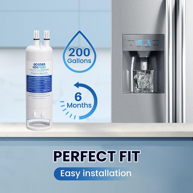 GOLDEN ICEPURE RWF6700A Refrigerator Water Filter Replacement for Everydrop® Filter 1, W10295370A with Air Filter Replacement for W10311524, FreshFlow AIR 1, 3 PACK