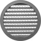 Repa Market 12.4" Inch Aluminum Gray Soffit Air Vent Cover - Louvered Round Gable Vent with Mesh Screen - Exhaust/Intake Ventilation Grill - House, Attic, Bathroom - Indoor/Outdoor Metal Grate