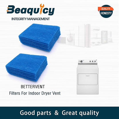 Polyester Dryer Filter Vent Replacement Part by Beaquicy - Compatible with Bettervent Indoor Dryer Vent - Pack of 12