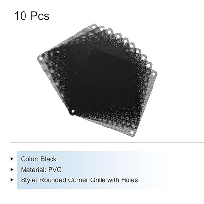MECCANIXITY 10PCS PC Dust Filter, 140mmx140mm PVC Computer Case Cooler Dustproof Mesh Cover Fan Grills for Computer Chassis Speaker, Black