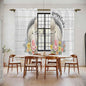 Easter Bunny Window Curtains 72 Inch Long 2 Panel Set,Rod Pocket Long Curtains & Drapes,3D Optical Illusion Farmhouse Flower Wood Grain Light Filtering Window Treatment for Bedroom 52"W x 72"L