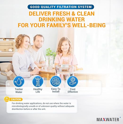 20" x 4.5" 1 Stage Whole House Water Filter System, 1" NPFT Port Single O Ring Clear Housing + Liquid Pressure Gauge with 5 Micron Polypropylene Sediment Water Filter and Wrench