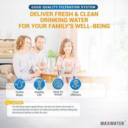 20" x 4.5" 1 Stage Whole House Water Filter System, 1" NPFT Port Single O Ring Clear Housing + Liquid Pressure Gauge with 5 Micron Polypropylene Sediment Water Filter and Wrench