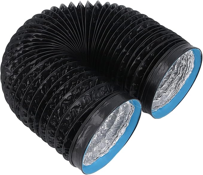 Dioche 7 Inch Conditioner 7in Dryer Vent Exhaust Duct Hose - Flexible Insulated Air Ducting, 6.56ft for HVAC Systems, Kitchens & Greenhouses - Durable PVC Aluminum Foil Design