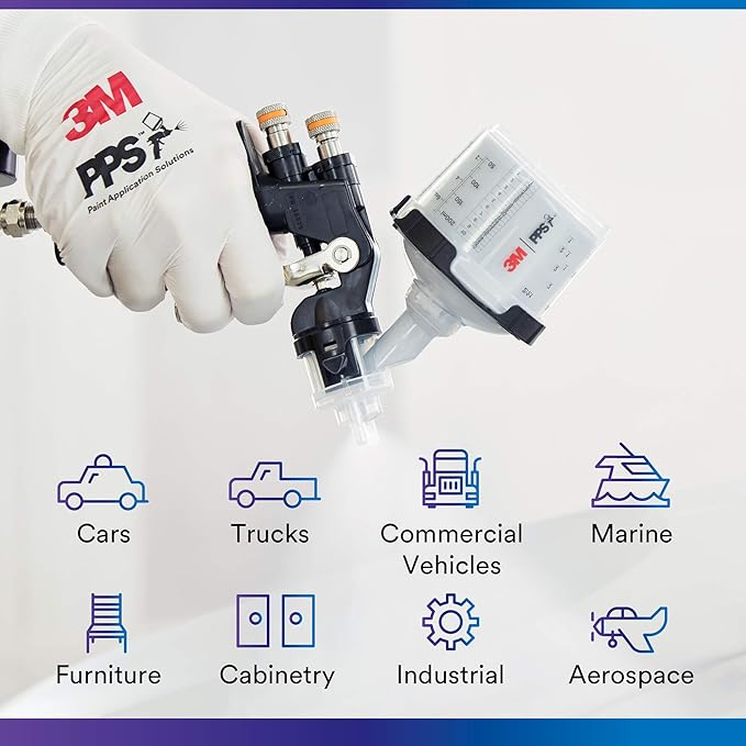 3M PPS 2.0 Spray Gun Cup, Lids and Liners Kit, 26028, Micro, 3 Ounces, 200-Micron Filter, Use for Cars, Furniture, House and More, 1 Mini Paint Cup, 50 Micro Liners, 50 Lids, 32 Sealing Plugs