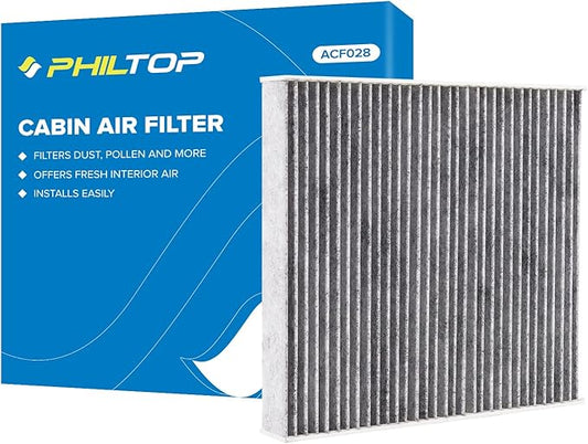 PHILTOP Cabin Air Filter, Replacement for Jetta 2019-2021, Tiguan 2018-2021, Atlas 2018-2021, Golf 2015-2021, Premium CF11643 Cabin Filter with Activated Carbon, Filter Up Dust Pollen