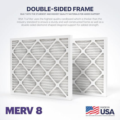 BNX TruFilter 24x30x1 Air Filter MERV 8 (4-Pack) - MADE IN USA – Dust & Pet Defense Electrostatic Pleated Air Conditioner HVAC AC Furnace Filters for Dust, Pet, Mold, Pollen MPR 600 – 700 & FPR 5