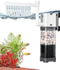 AQQA Aquarium Filter, Power Fish Tank Filter with Rainshower Pipe Adjustable Water Flow, Ultra Silent Biochemical Quartz Balls&Physical Sponge Double Filtration for Fish Tank 20-35 Gallon (6W-145GPH)