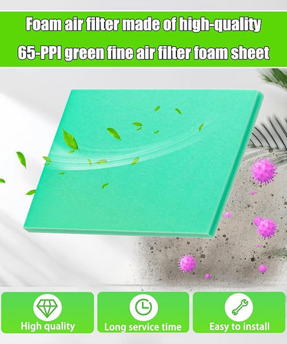 2Pcs 14" X 17" X 5/8"Universal Green Foam Air Filter Material 65-PPI Can Cut to Fits For Motorcycle ATV Dirt Bike Most Small Engines