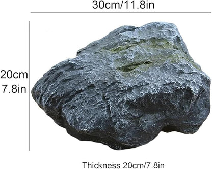 Outdoor Fake Rock Cover Realistic Lightweight Fiberglass Artificial Landscape Boulder Enclosure Protection Dome for Well Pump Septic Tank Electrical Boxes R (H)