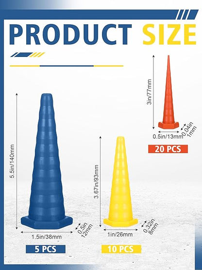 Hydraulic Oil Service Plugs Large Medium Small Sizes Multi Pack Rubber Drip Proof Hose Plugs Industrial Hydraulic Kit for Irrigation, 3 Sizes(35 Pcs,Colorful)