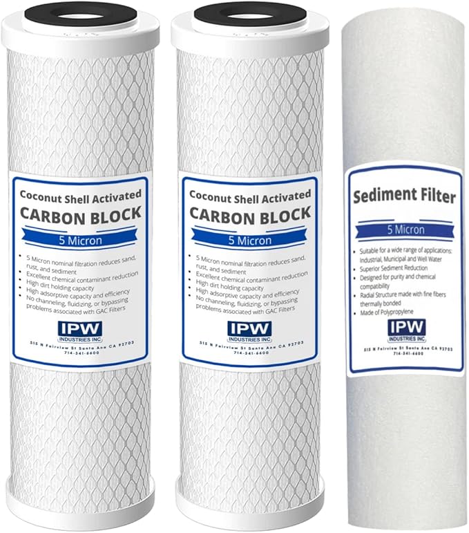 Compatible Replacement Pre-Filter Set For ROES-50, ROES-PH75, ROES-PHUV75, ROES-UV75-SS and ROES-UV75 Essence Series Reverse Osmosis Water Filter System Stage 1-3