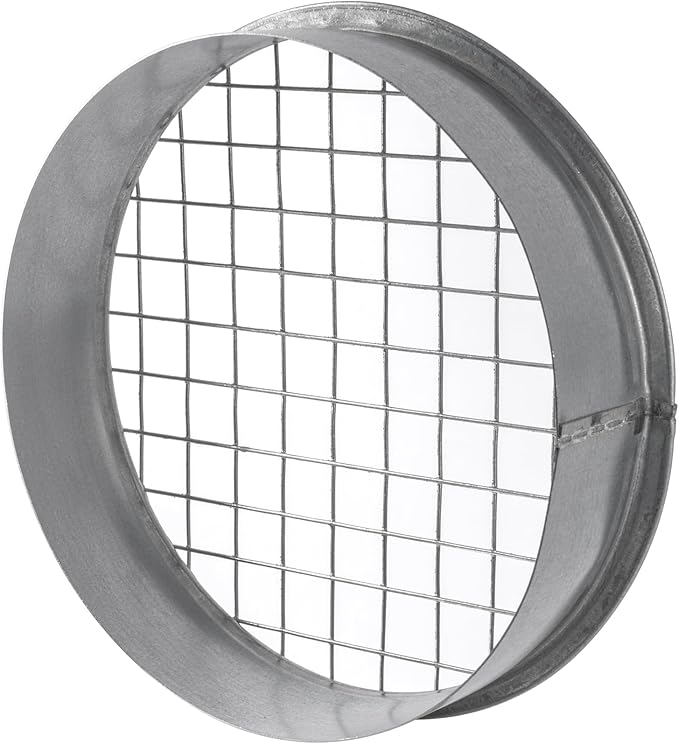 Repa Market Ø6 Inch Duct Cover – Galvanized Steel Round Duct Cap with Mesh Screen – HVAC Exhaust or Intake Vent – Exterior Pipe Air Outlet – Spiral Ventilation Ducting Metal End Plug