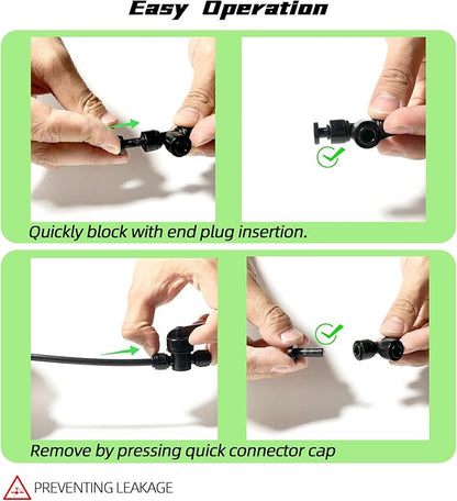 30 Pack 1/4" End Plugs for Quick Connect 1/4" Drip Irrigation Tee Connectors, Leak-Free End Closure Parts End Cap Fittings for Quick Connect Drip Irrigation System