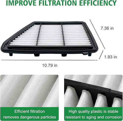 2PCS Cabin Engine Air Filter Kits Fits for CR V CRV CR-V 2.4L 2018-2019, Replacement for CF11182, 80292TF0G01, CA12259, 17220-5PH-A00