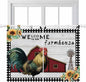 Farmhouse Rooster Bedroom Curtains 63 Inch Length, Window Curtains Tab Top, Rustic Red Barn Windmill Sunflowers Light Filtering Window Treatments Drapes 42"x63" 2 Panel