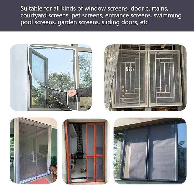 20x20 Mesh Window Screen mesh High Light Transmission, Durable Netting for Doors & Windows Easy Install/DIY-Friendly 【Black, 40''X125''（102X320cm)】