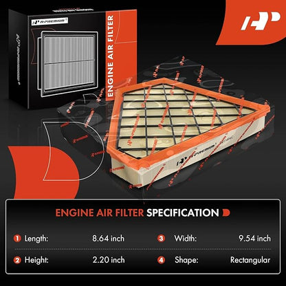A-Premium Front Engine Air Filter Compatible with Cadillac ATS, CTS & Chevrolet Camaro, 2013-2023, 2.0L 2.5L 3.6L, Flexible Panel, Replace# 20857930