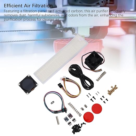 Fafeicy 3D Printer Air Filter, LCD Display Real Time Monitoring with Activated Carbon Air Purifier, for 3D Printer Accessories Kit