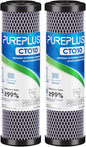 1 Micron 2.5" x 10" Whole House CTO Carbon Water Filter Cartridge Replacement for Under Sink Water Filter System, Dupont WFPFC8002, WFPFC9001, FXWTC, SCWH-5, WHEF-WHWC, WHCF-WHWC, AMZN-SCWH-5, 2Pack