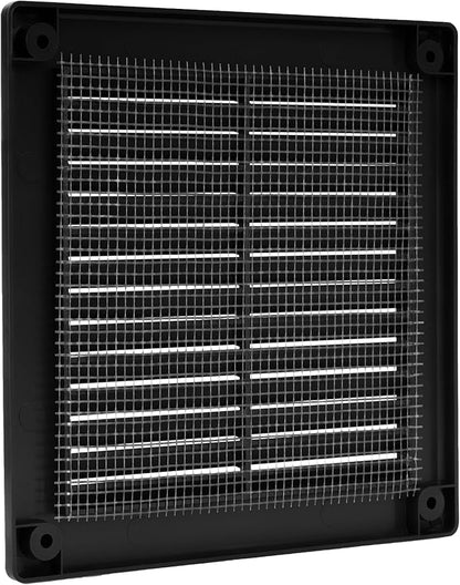 Vent Systems 4.5" x 4.5" Inch (Opening Dimensions) - Pack of 10 - Plastic Black Soffit Vent Cover - Flat Square Air Vent Grille - Air Vent Deflector - HVAC 5.9" x 5.9" Inch (Overall Dimensions)