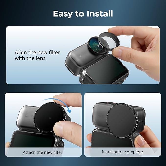 SmallRig Nano VND 1-5 Stop Filter for DJI Osmo Nano, Variable ND2-ND32 Filter, Adjustable ND Filters, Made of Multicoated HD Optical Glass, Includes Storage Case
