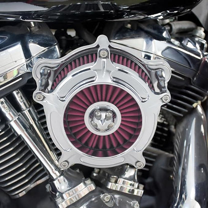 HDBUBALUS Motorcycle CNC Spike Air Cleaner Air Filter Intake System Filter (D-For M8 Touring 17-23,Trike 17-25,Softail 18-24)