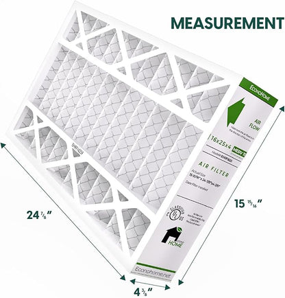 EconoHome 16x25x4 AC Furnace Pleated Air Filter MERV 11 Replacement – Allergen Defense, 5 Pack, Fits Lennox (X6670), Honeywell (FC100A1029) filters. (Actual size: 15.94 x 24.86 x 4.36 Inches)