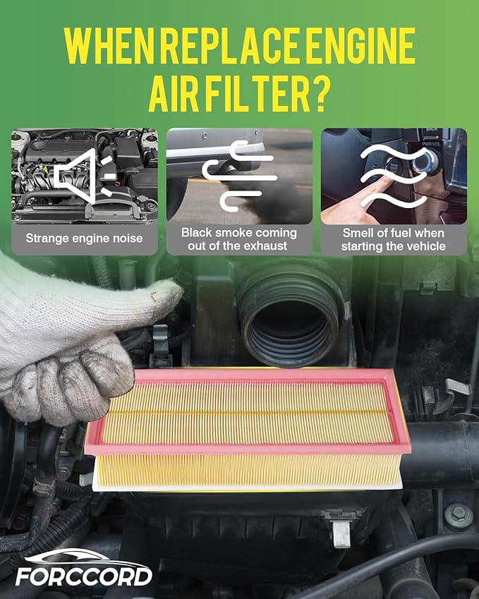 2-Pack Engine Air Filter Fits for Audi A3 2008-2013, Q3 2015-2018, TT 2009, Volkswagen Jetta 2005-2018, Passat, Beetle, CC, Golf, GTI & More Air Filter Replacement 1K0129620D