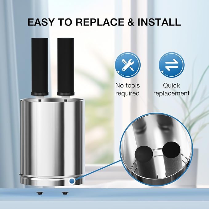 Black Purification Elements Replacement for Berkey® BB9-2® & Big Berkey® Gravity Water Filter System, Compatible with ProOne® Big+ & Purewell Filters, High-Efficiency Carbon Elements (2 Pack)