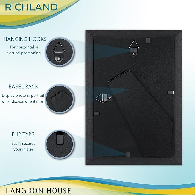 Langdon House 4x6 Picture Frames Set (Gold, 6 Pack) Distinguished Edging for Classic Style, Richland Collection