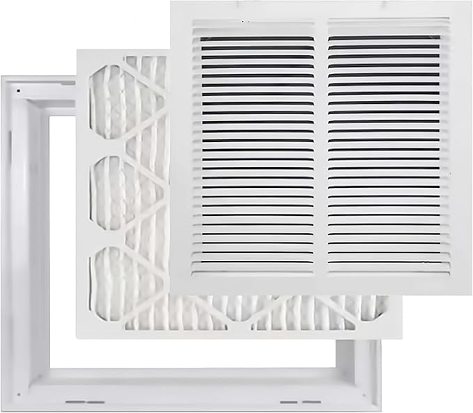 Venti Air 14" X 14" Steel Return Air Filter Grille with MERV 11 Filter Pre-Installed - Removable Face/Door for 1 inch Filters - HVAC Duct Cover Grill [Outer Dimension: 16.5"W X 16.5" H]