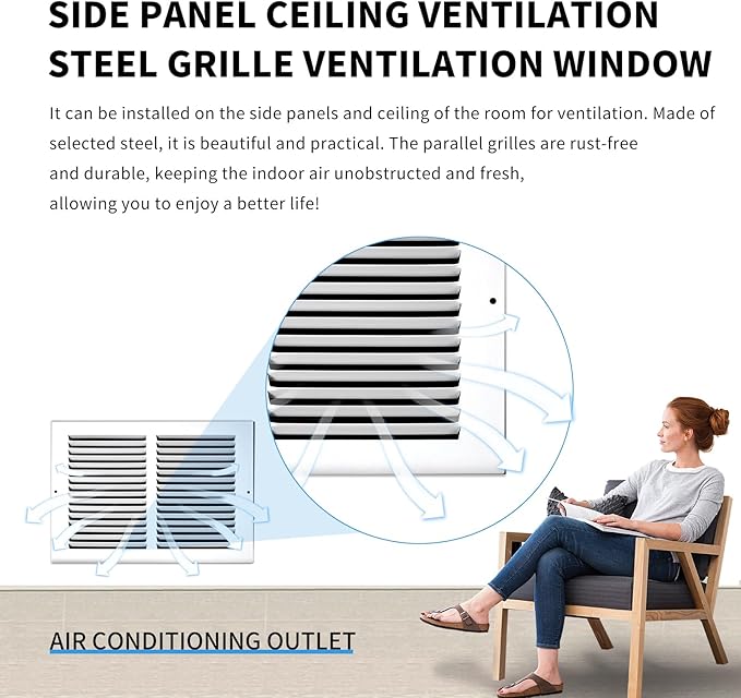12x8 Vent Cover(Duct Opening Size),Air Return Vent Cover,Flat Vent Cover,Rejillas De Aire Acondicionado para Casa,Return Air Grilles,Outer Dimensions:13.75"Wx9.75"H(12"W x 8"H, Duct Opening)