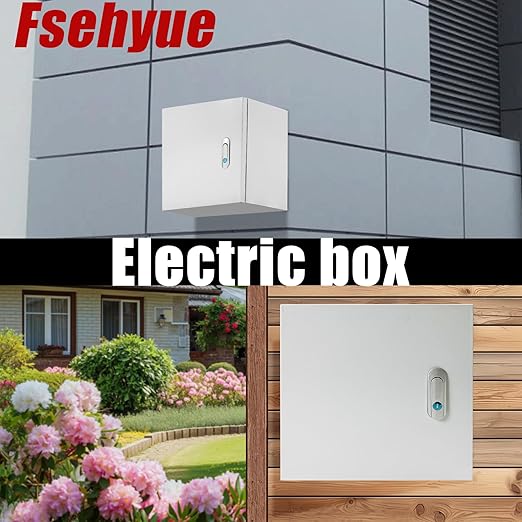 Electrical Box 12 x 12 x 8 Inch Indoor Outdoor Electrical Enclosure Box Steel Junction Box Wall Mounted Universal Electrical Project Box with Safety Locks and Mounting Plates