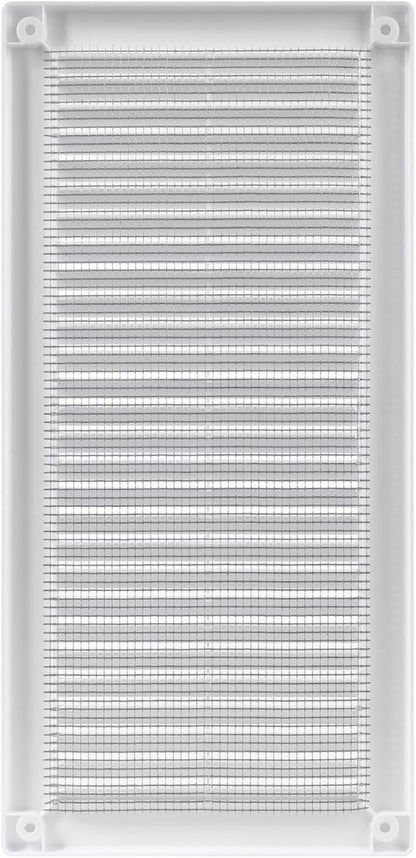 Vent Systems 4" x 11" (Opening Dimensions) White Plastic Soffit Vent Cover - Durable Flat Rectangular Air Vent Grille with Mesh Screen - Weather Ventilation Grill Wall & Ceiling Indoor & Outdoor