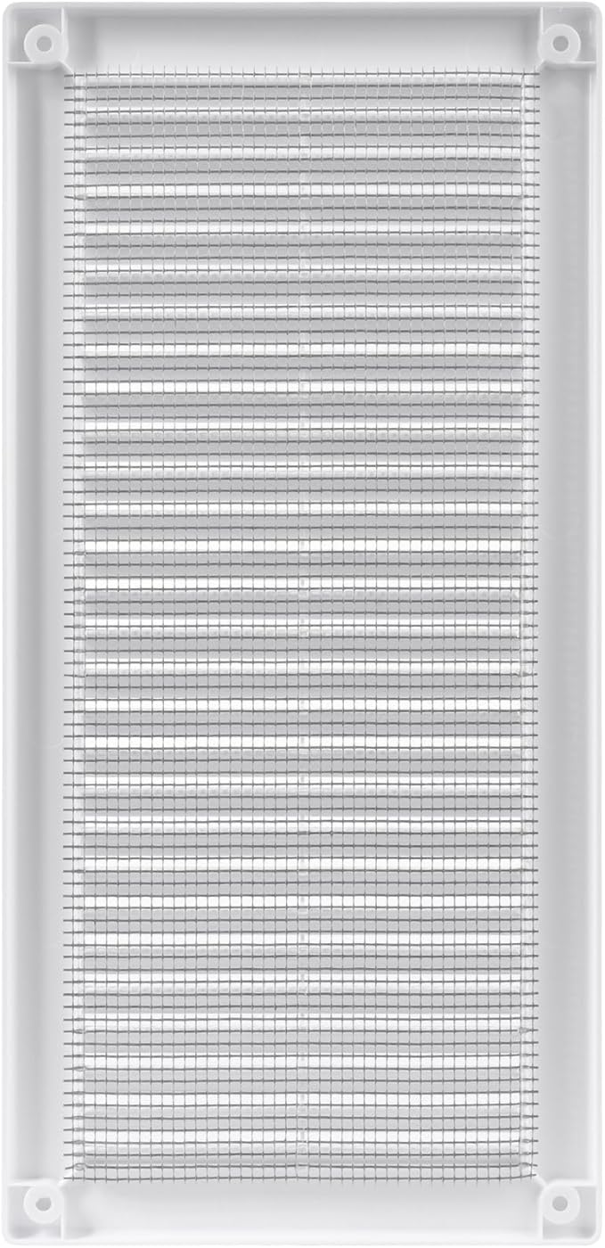 Vent Systems 4" x 11" Inch (Opening Dimensions) - Pack of 2 - Plastic White Soffit Vent Cover - Flat Rectangular Air Vent Grille - Air Vent Deflector - HVAC 6" x 12" Inch (Overall Dimensions)