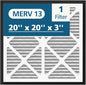 20x20x3 MERV 13 Air Filter Compatible with Zephyr VGF Series 20x20x3 Whole Home Deep Pleated Return Air Grille Filter, MERV 13 Air Filtration System, White, 1 Pack