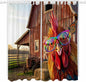 Farm Rooster Living Room Curtains 96 Inch Length, Window Curtains Tab Top, Farmhouse Barn Funny Animals Butterfly Light Filtering Window Treatments Drapes 52"x96" 2 Panel