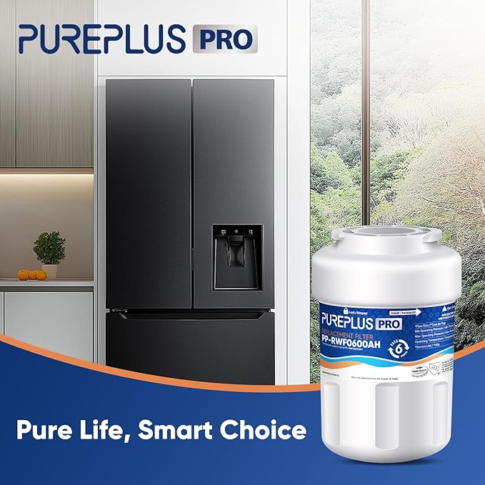PUREPLUS PRO Refrigerator Water Filter Replacement for HDX FMG-1, PL-100, WFC1201, PC75009, RWF1060, RWF0600A, 469991 Refrigerator Cartridge, NSF/ANSI 53&42 Certified, 2Pack