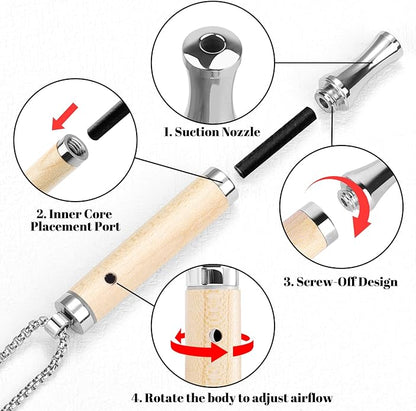 ASTOFLI Adult Quit Smoking Breathing Necklace: Adjustable Air Inhaler Stop Smoking Aids Fidget for Stress Anxiety Relief Smokless Inhaler - Air Outlet Breathing Necklace to Quit Smoking and Vape