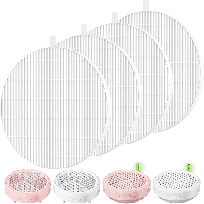 4 Pack HPro Nail Dust Collector Replacement Filters, Compatible with MelodySusie Nail Dust Collectors Models HPro/SProR, Filters 99% of Nail Dust, Reusable & Easy to Clean, White