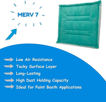 Spray Booth Intake Tacky Filter Panel, Internal Frame (24/case, 20" x 20")