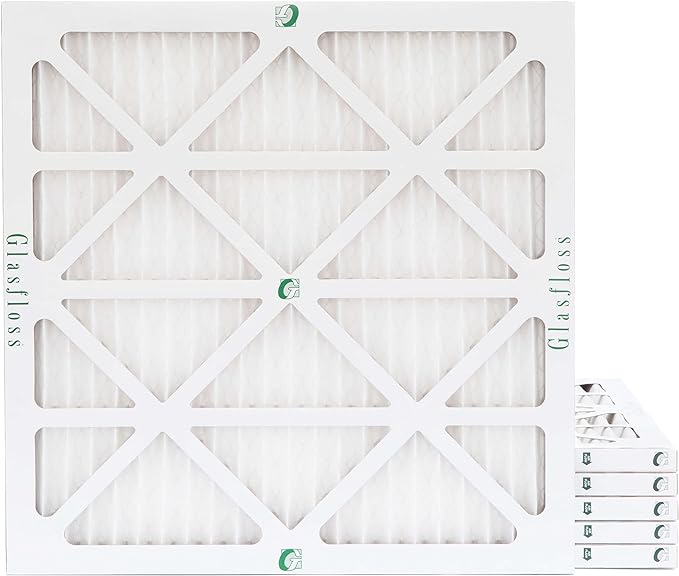 Glasfloss 18x18x1 MERV 10 (FPR 5-6) Pleated Air Filters Box of 6. Actual Size: 17-1/2 x 17-1/2 x 7/8