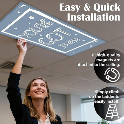 Fluorescent Light Covers - Classroom Covers for Ceiling Lights, 1 PCS 4 x 2 Feet Magnetic Light Filters, Classroom, Office Decor (You're Got This ！)