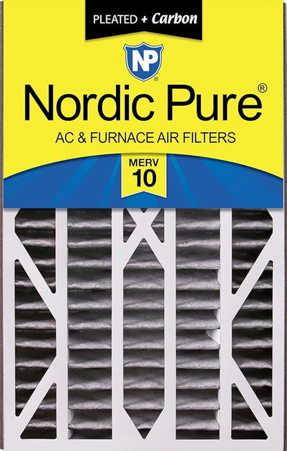 Nordic Pure 16x25x3 (Actual Size: 15 13/16 x 24 5/16 x 3) MERV 10 Plus Carbon Trion Air Bear Cub Replacement Air Filter 1 Pack