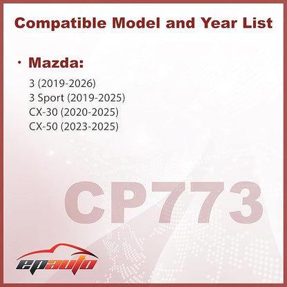 EPAuto CP773 (CF12773) Cabin Air Filter includes Activated Carbon, Replacement for Mazda 3 (2019-2026), Mazda 3 Sport (2019-2025), CX-30 (2020-2025), CX-50 (2023-2025)