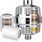Cobbe 20 Stage Shower Head Filter with KDF-55 for Hard Water, High Output Water Filter with 2 Replaceable Cartridges - Removing Chlorine and Harmful Substance, Chrome