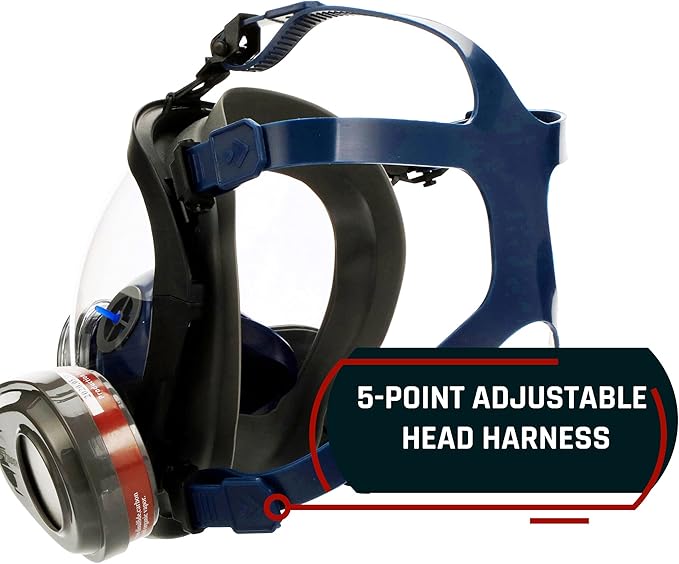 Parcil Distribution Full Face Respirator Mask with Filters – Durable Full Face Respirator Mask, Bayonet Filter Compatible